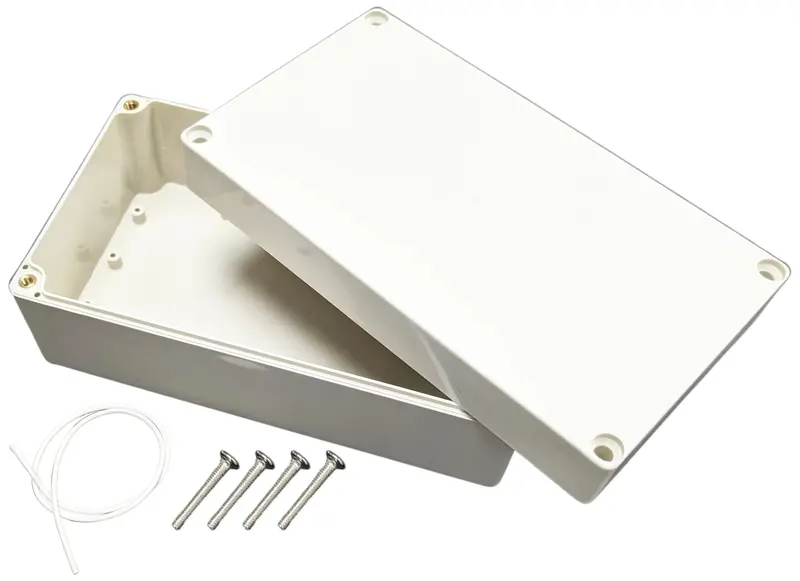 Ivory ABS Electronics Enclosure – 6.2 × 3.5 × 2.4 Inches with Lid & Mounting Screws