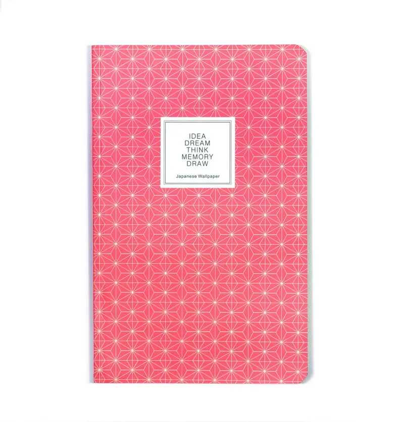 Japanese Washi Paper Journal – Crimson Red Cover Notebook
