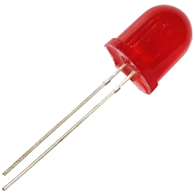 Jumbo 10mm Diffused Red LED – High-Visibility 2-Pin Light Emitting Diode for DIY Circuits & Educational Builds
