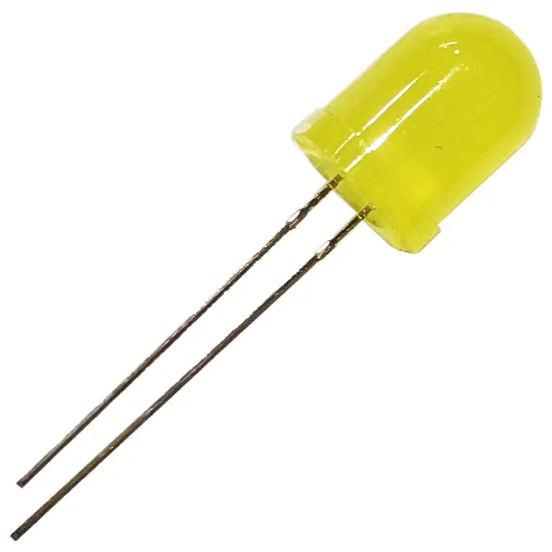 Jumbo 10mm Diffused Yellow LED – Bright, Wide-Angle 2-Pin Diode Ideal for Signage, Panels, and Maker Applications