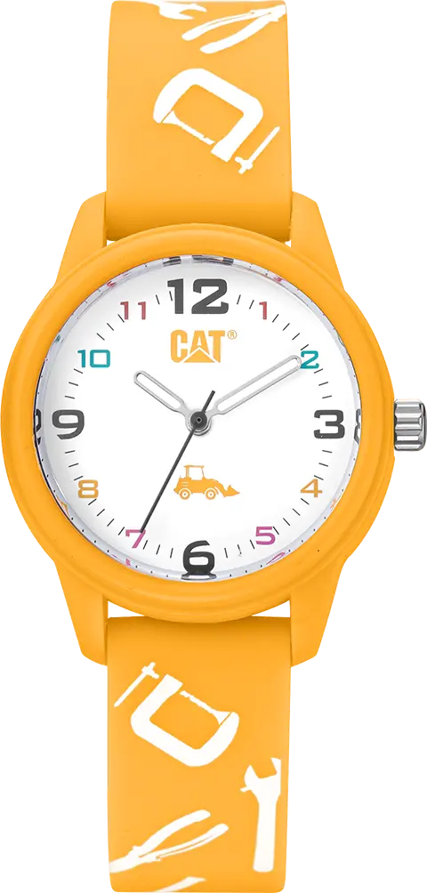 Kids Watch with White Dial and Vibrant Yellow Strap