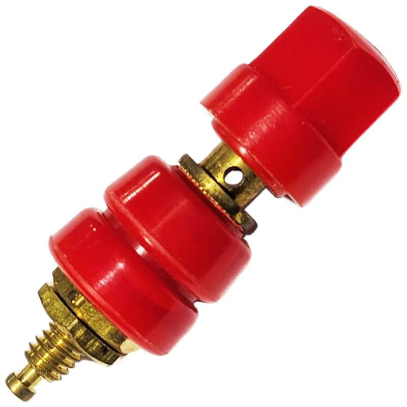Large Red Chassis-Mount Binding Post – 1.73″ Length × 0.56″ Diameter