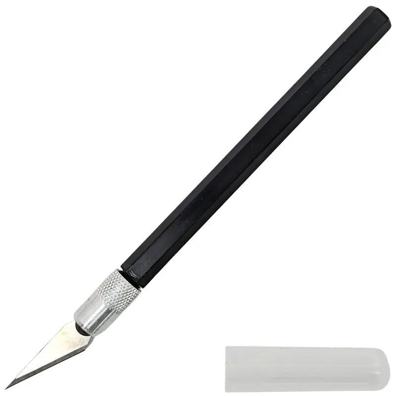 Lightweight Safety-Capped Hobby Knife — 4.75-Inch Overall, Precision Sharp Blade