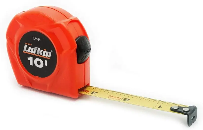 Lufkin L610N Hi-Viz Tape Measure – 1/2-Inch x 10-Foot Power Return with Orange-Yellow Clad Blade