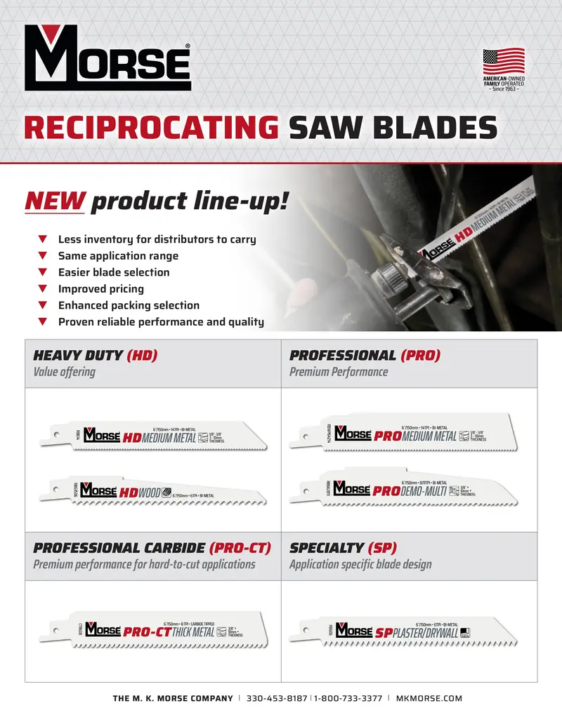 M.K. Morse HD Bi-Metal Reciprocating Saw Blades – Heavy-Duty Cutting Performance