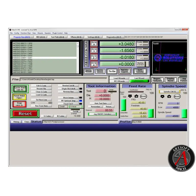 MACH3 CNC Control Software — Full License for Windows-Based CNC Machines