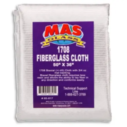 MAS Epoxies 1708 Biaxial Fiberglass Cloth – 6 oz/yd², Multi-Directional Strength