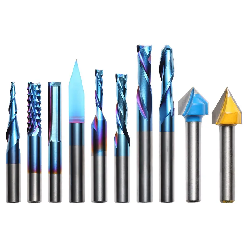 MC10A General-Purpose End Mill Bit Set (1/4″ Shank, 10-Piece) – Durable Router Bits for Versatile Machining
