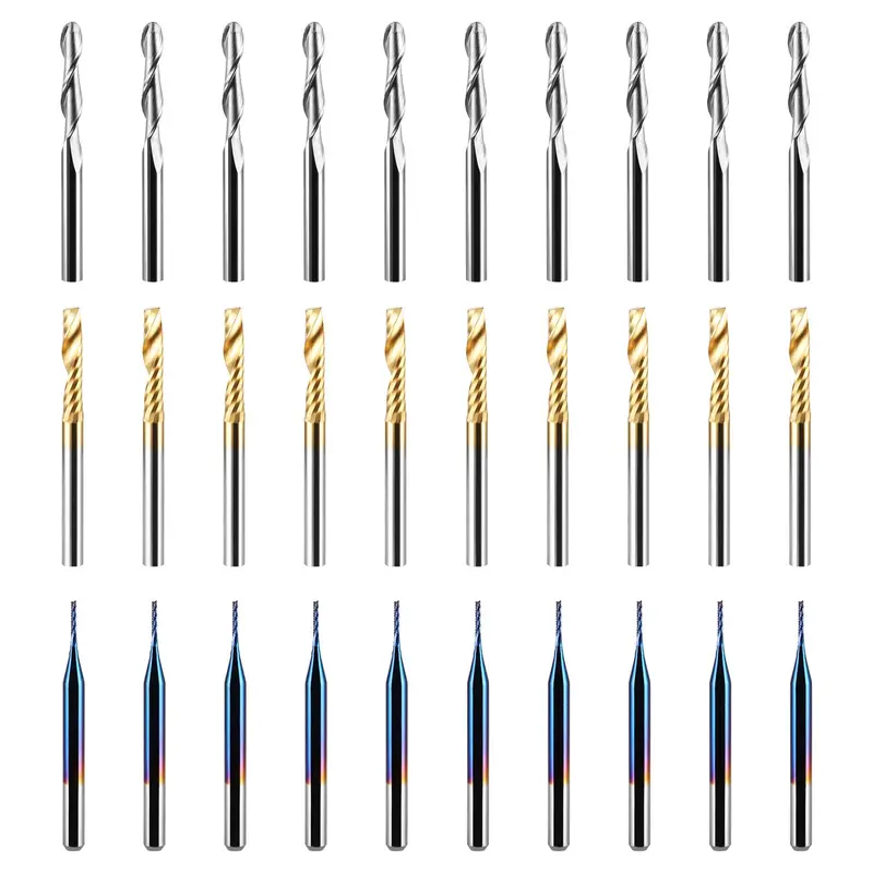 MC30A Carbide Milling Cutter Bit Collection – 30-Piece, 1/8″ Shank (Discontinued)
