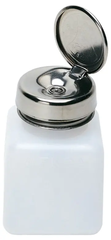 Menda 4 oz Natural HDPE Square Bottle with One-Touch Dispensing Pump (Model 35305)