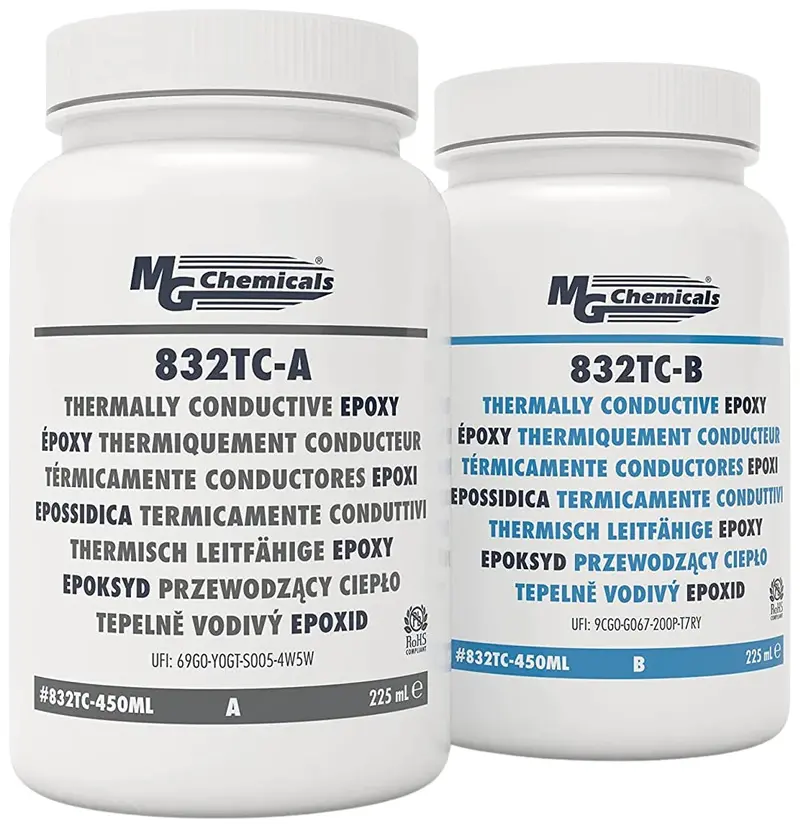 MG Chemicals 832TC Thermally Conductive Epoxy – Black Encapsulating & Potting Compound, 15 oz (450 mL) Kit