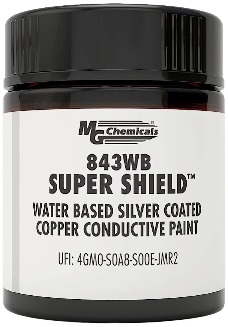 MG Chemicals 843WB Water-Based Silver-Coated Copper Conductive Paint – 12mL Light Metallic Brown
