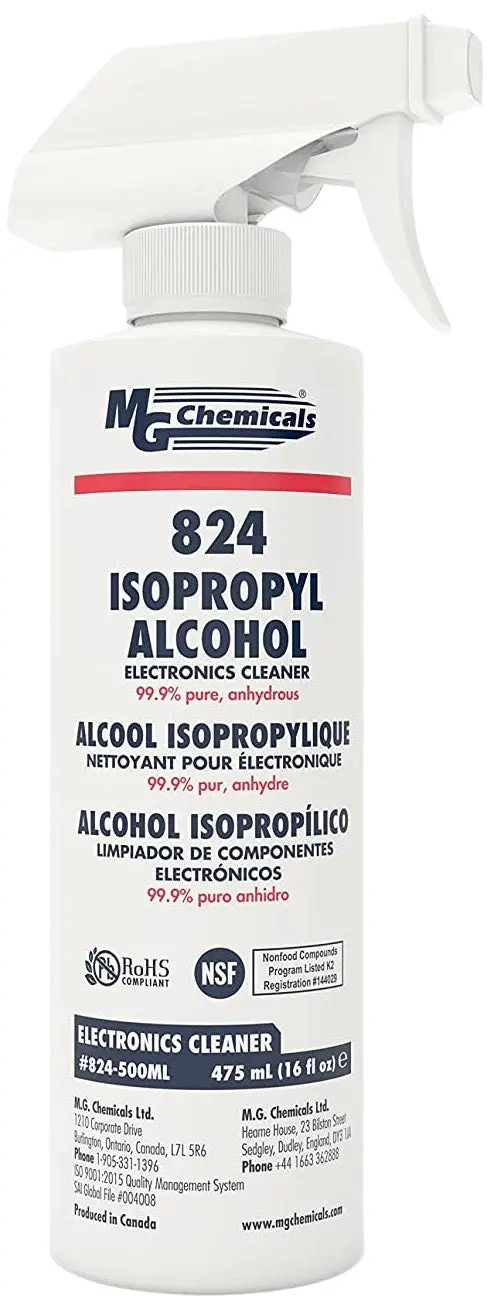MG Chemicals Isopropyl Alcohol Electronics Cleaner – 475 mL Trigger-Spray Bottle (824-500ML)