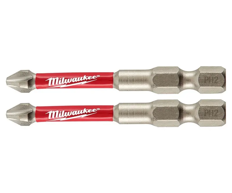 Milwaukee Shockwave Matrix Carbide 2-1/4″ Phillips #2 Impact Driving Bits – 2-Piece Set