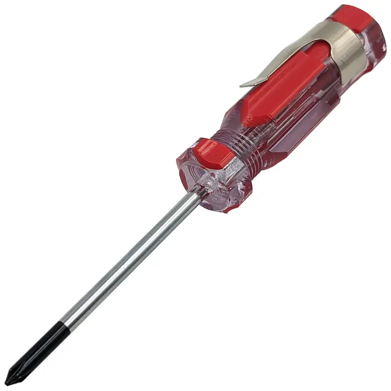 Mini #0 Phillips Pocket Screwdriver – 2″ Magnetized Shaft, 4″ Overall Length with Clip