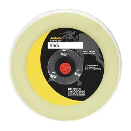 Mirka 6-Inch Solid Soft-Density PSA Backup Pad – Gentle Finishing (106S)