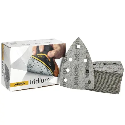Mirka Iridium Delta Sanding Triangles – 4-Inch × 6-Inch × 6-Inch, Multi-Hole Configuration (24-620 Series)