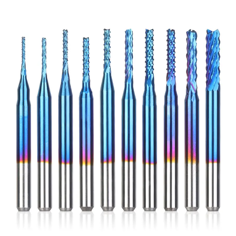 Multi-Angle Nano Blue Router Bit Variety Pack — C08 & C15 Profiles, 1/8-Inch Shank, 10-Piece