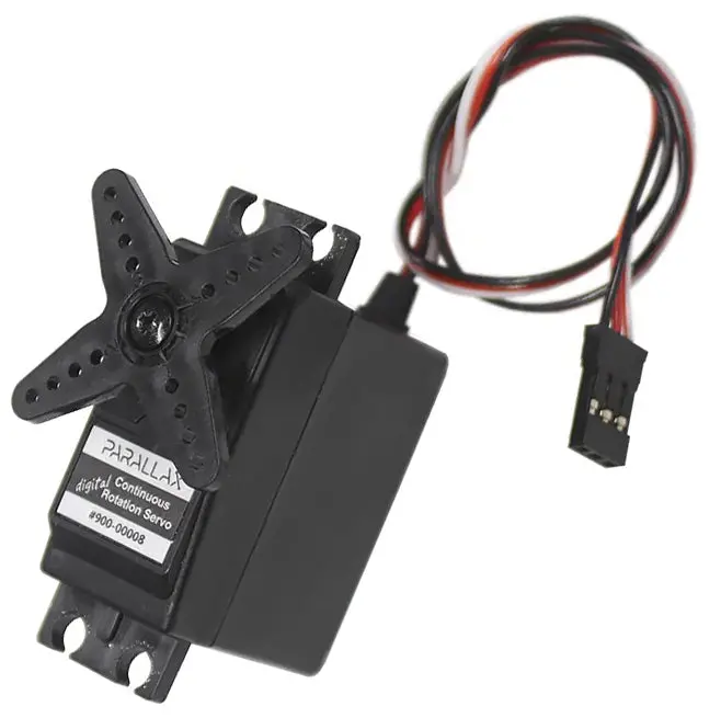 Parallax Continuous Rotation Servo — 4–6 VDC Input, 38 oz-in Torque at 6 V (Model 900-00008)