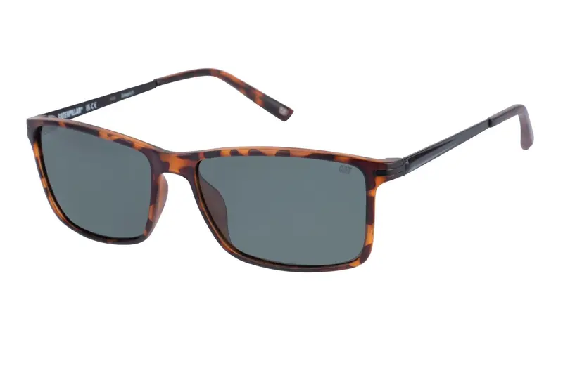 PC Matte Tortoise Sunglasses with Green Lenses