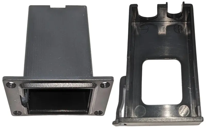 Plastic 9V Battery Holder with Panel Mount & Four Mounting Holes (1.23″ × 1.96″ × 2.21″)