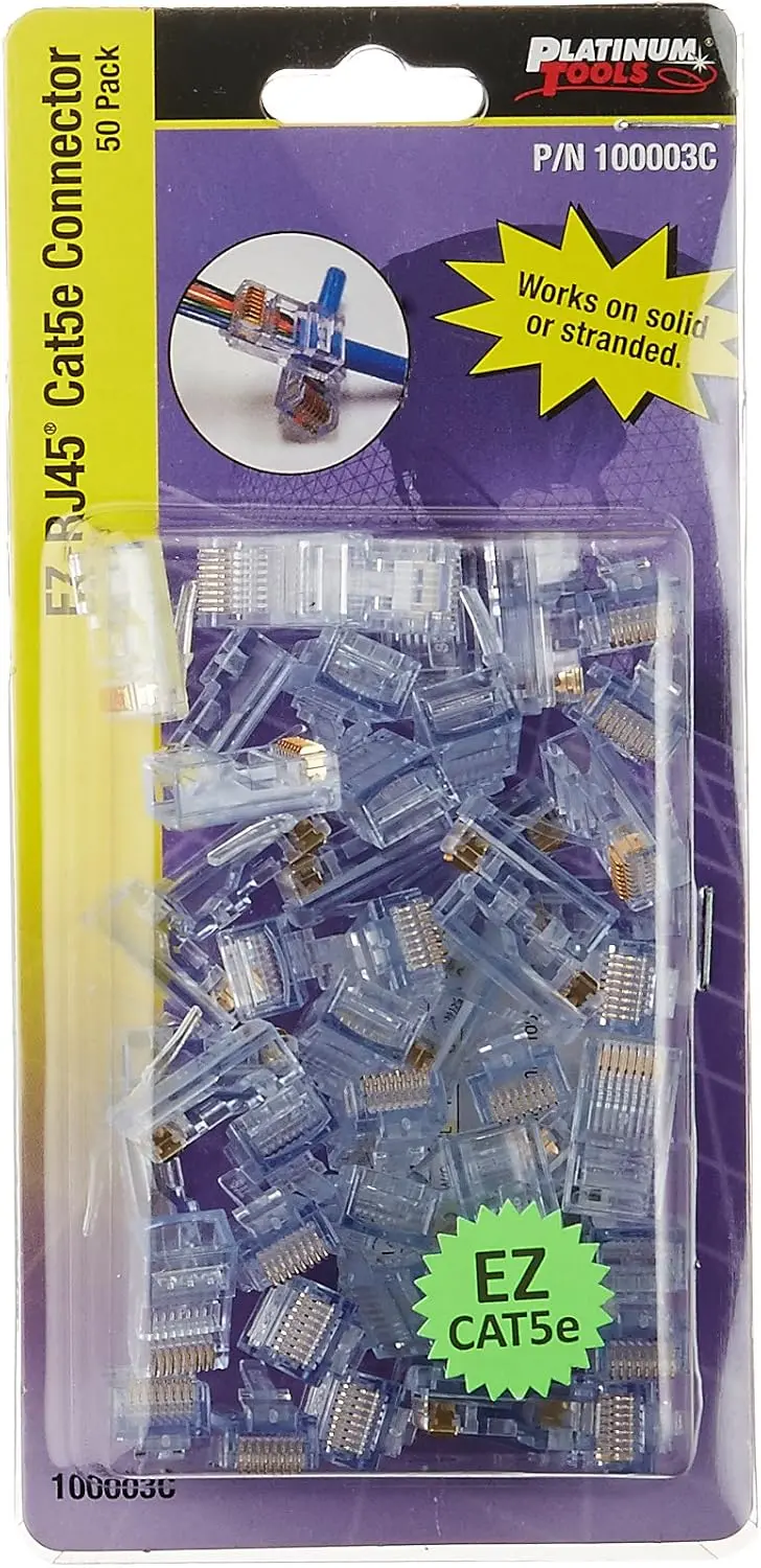 Platinum Tools 50-Piece EZ-RJ45 CAT5/5e Connector Kit (100003C)