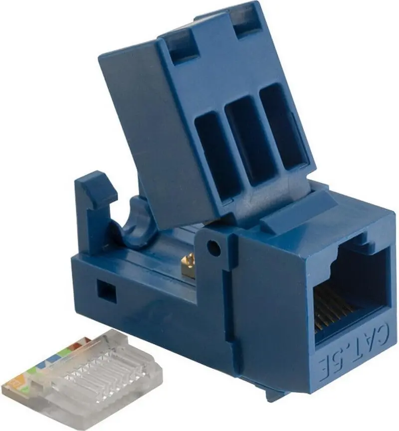 Platinum Tools EZ-SnapJack CAT5e Keystone Jack – Blue (705BL-1)