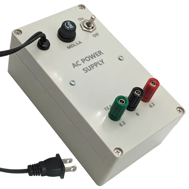 Pre-Assembled Low-Voltage AC Power Supply – 6.3V or 12.6V Output with Binding Posts