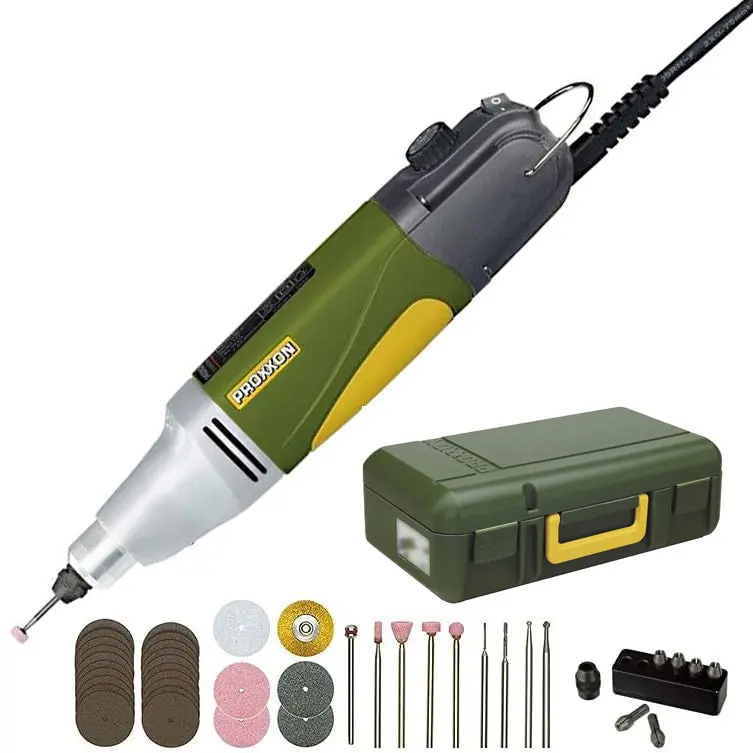 Proxxon IBS/E Precision Rotary Tool Kit – Includes 34 Accessories, Variable Speed Control & Hard Carry Case (Model #38 481)