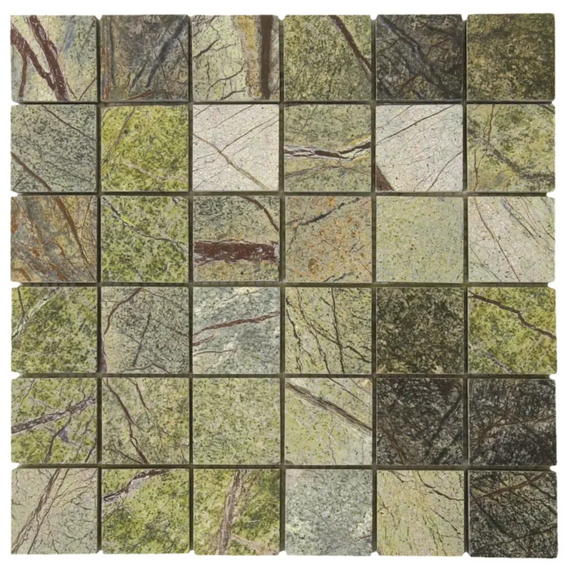 Qualis Ceramica Forest Green Polished Marble Mosaic Tile