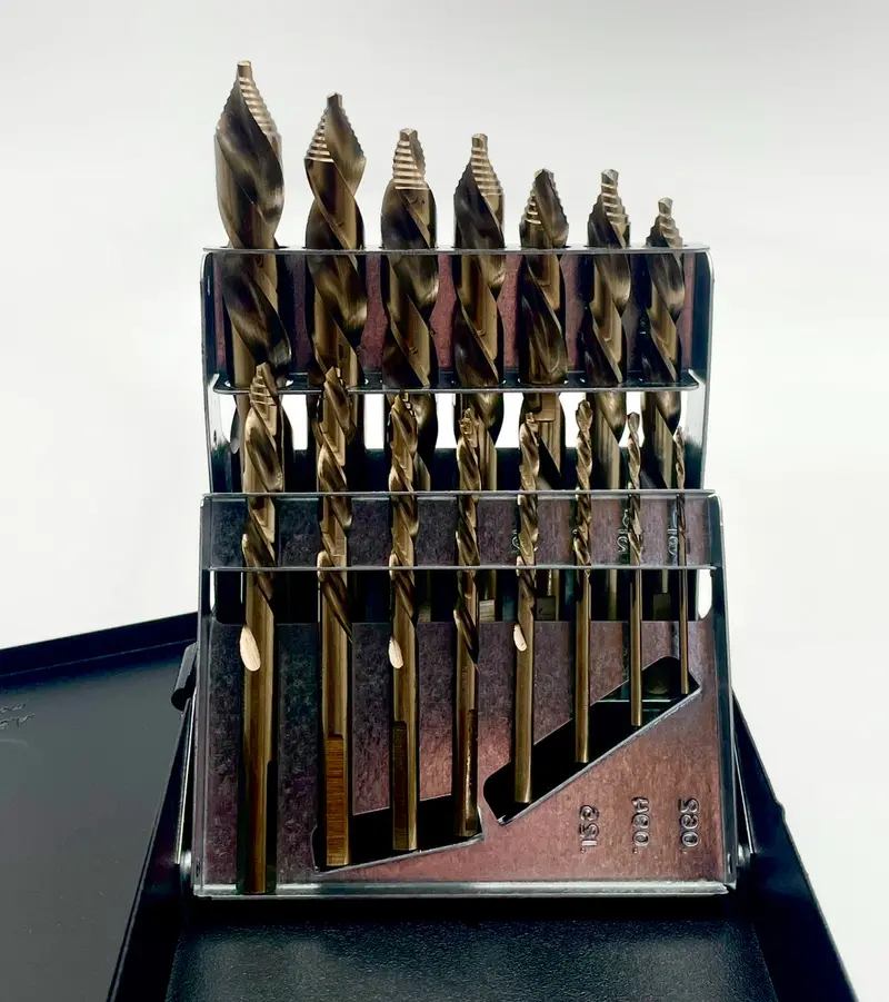 Reaper Left-Hand Cobalt Stiletto Drill Bits — Specialized Reverse-Thread Bits (3/32″ to 1″) for Removing Stripped Bolts and Studs