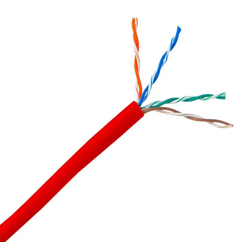 Red CAT6 LAN Cable – 4-Pair Unshielded Twisted Pair (UTP)