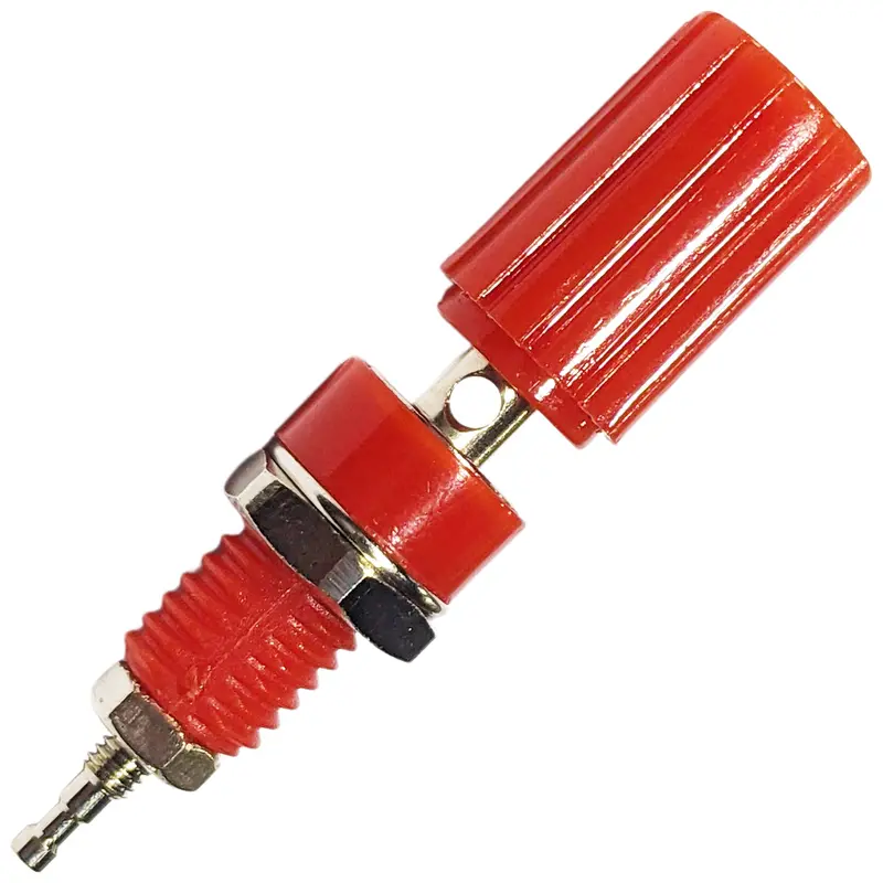 Red Insulated 5-Way Binding Post for Banana Plugs and Spade Lugs
