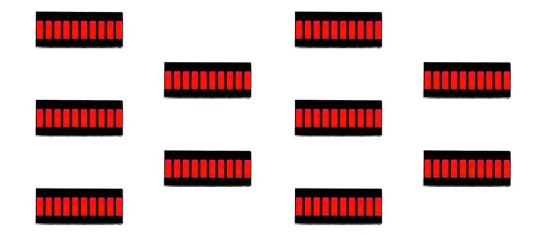 Red LED Bar Graph Display – 10-Pack Kit