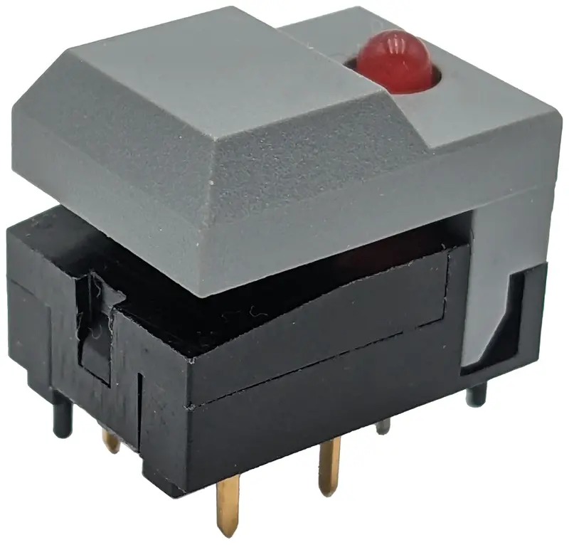 Red-LED Illuminated Push Button – Grey Housing and Momentary Action