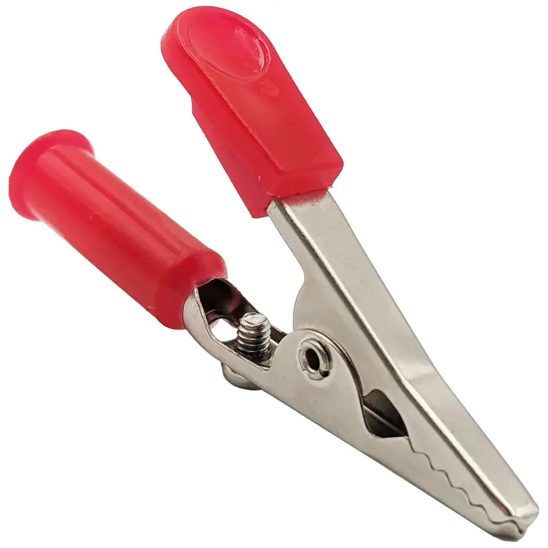 Red Screw-Type Alligator Clip — 2.5″ Insulated Handle, Secure Grip for Prototyping