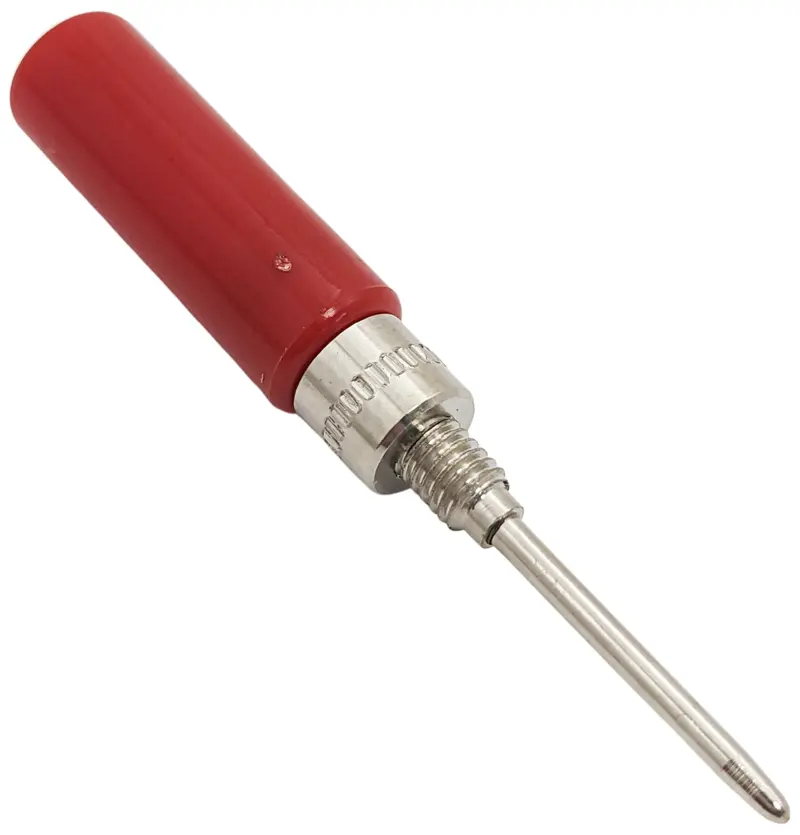 Red Solderless Insulated Needle-Point Probe – 0.08″ Diameter Tip