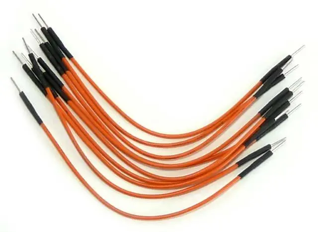 Reinforced Orange 4″ Male-to-Female Jumper Wires – 10-Pack