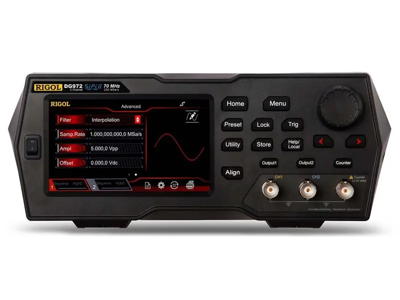 Rigol DG972 – 70 MHz Dual-Channel Function/Arbitrary Waveform Generator