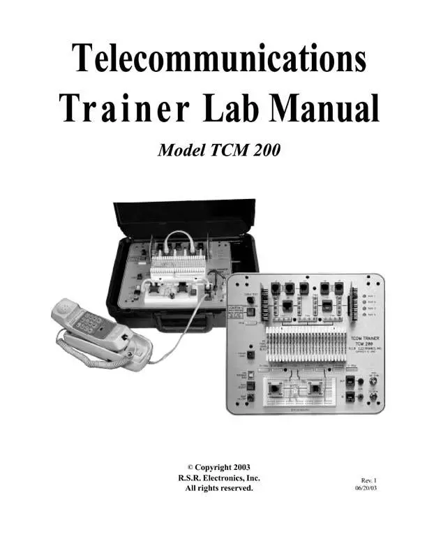 RSR Telecommunications Training Lab Manual and Workbook