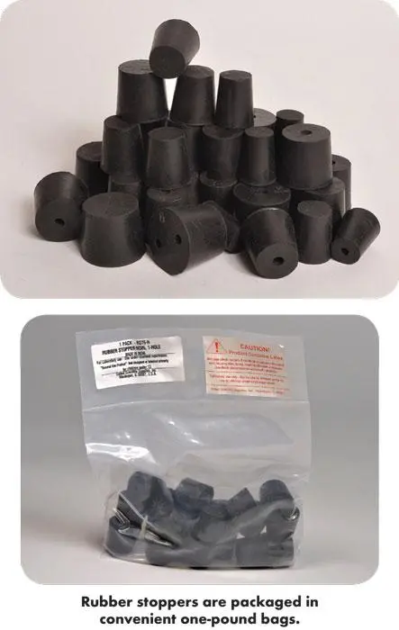 Rubber Stopper Pack – Single-Hole, Size #4, 1 lb Quantity