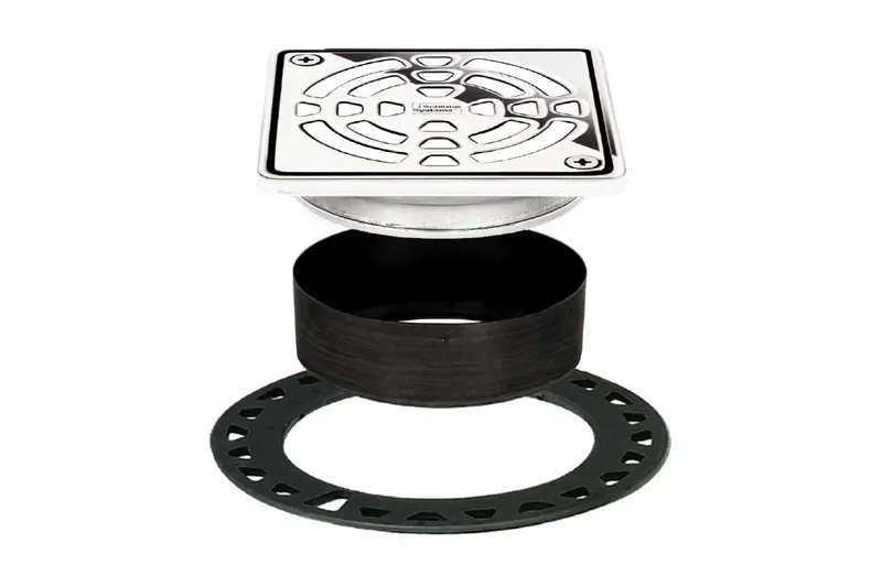Schluter-KERDI 4-Inch Chrome-Finished Square Drain Grate – Classic Design