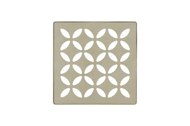 Schluter KERDI Drain Grate – 4″ Square, Cream Floral Pattern
