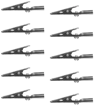 Screw-Type Alligator Clips – 10-Pack, 2″ Length, 3/8″ Jaw, Banana Plug Compatible