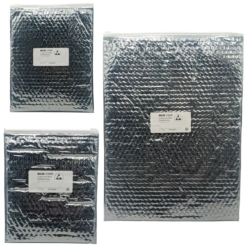 SCS ESD-Safe Static Shielding Bag Kit: 3 Resealable Cushioned Sizes (8×10″, 9×12″, 13×18″) – Made in USA