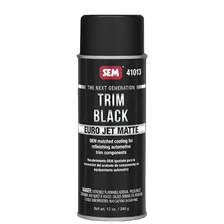 SEM 41013 Black Euro Jet Matte Trim Paint, 16 oz Aerosol Can