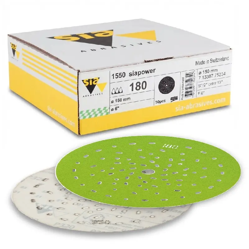 Sia 1550 Siapower S-Performance Sanding Discs – 6-Inch Multi-Hole, Siafast Grip