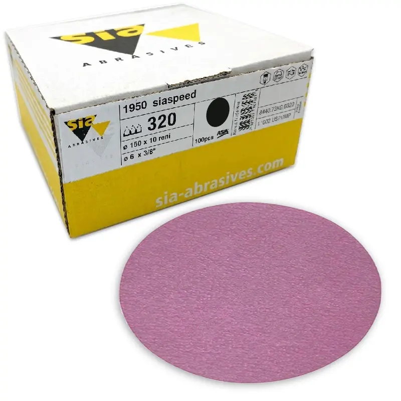 Sia 1950 Siaspeed Solid Sanding Discs – 6-Inch Siafast Grip Design