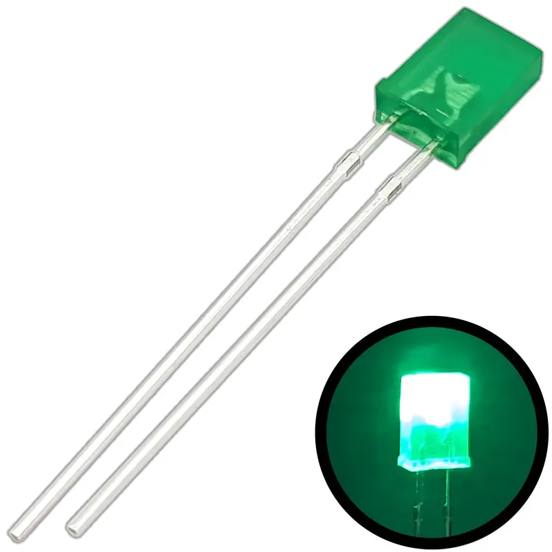 Single Green Diffused Rectangular LED – 5mm × 2mm × 7mm Surface-Mount Compatible