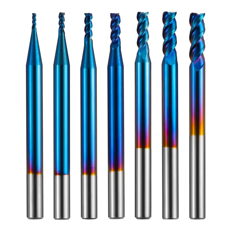 SN07A Aluminum-Cut Optimized Square End Mill – 4mm Shank, 3-Flute Design, Precision Machining (7-Pack)
